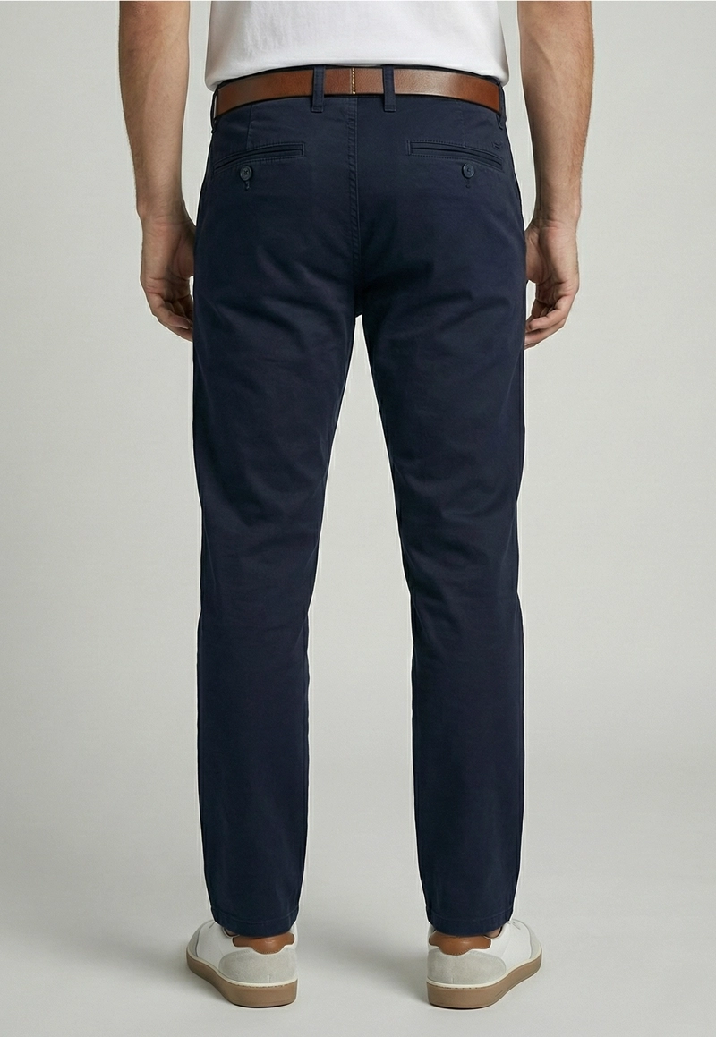 PANTALON TWILL WITHOUT PLEATS L/33 NAVY - 4