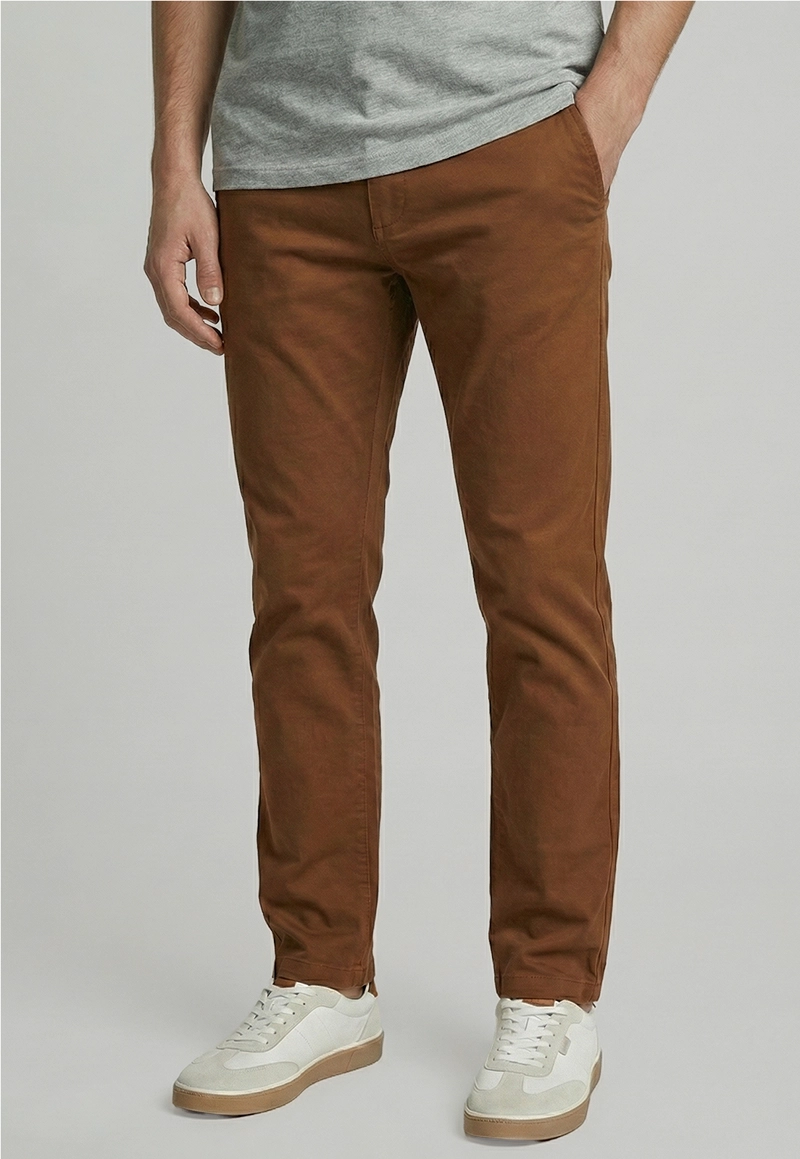 PANTALON TWILL WITHOUT PLEATS L/33 LT  CAMEL - 1