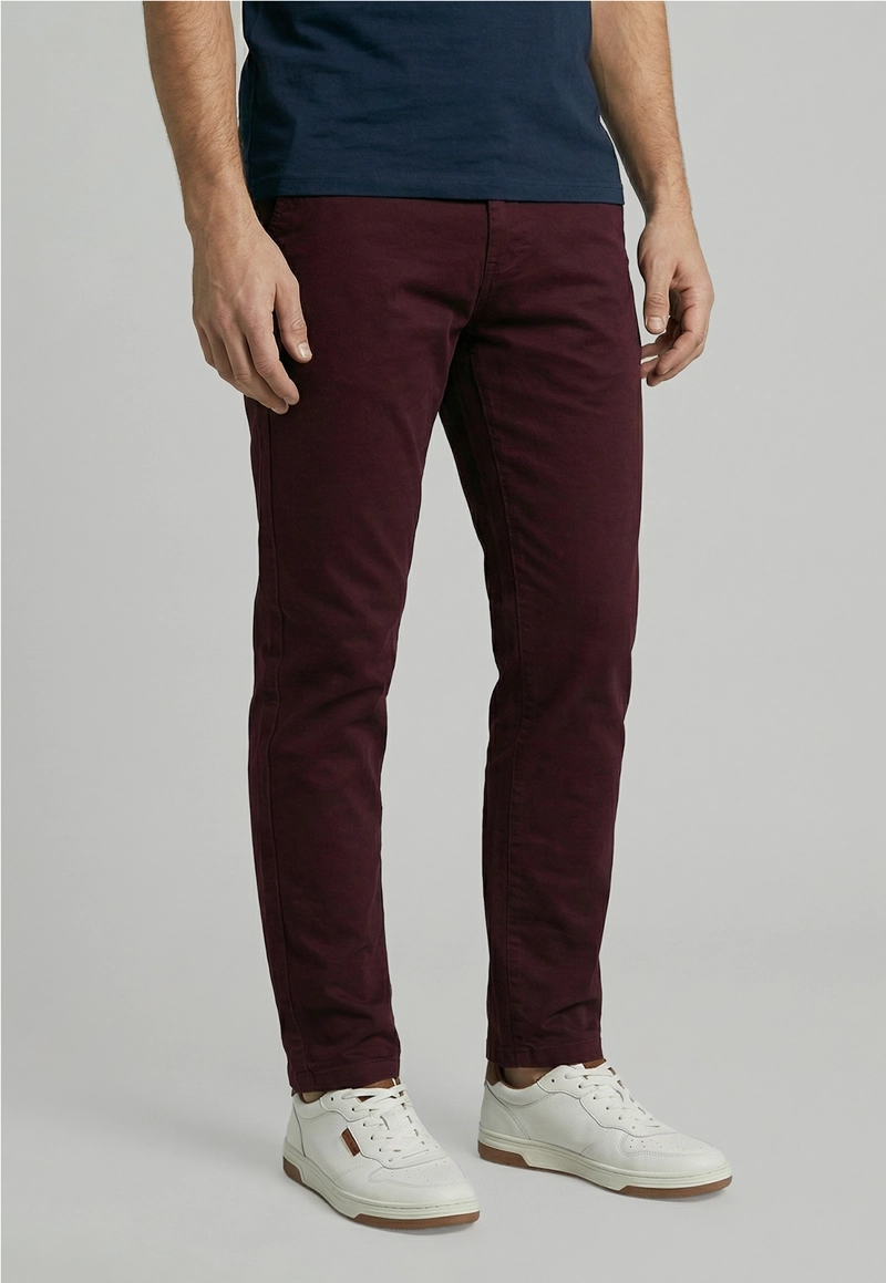 PANTALON TWILL SLIM /33 WINE - 1