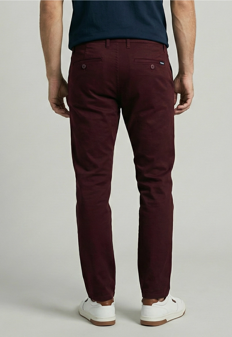 PANTALON TWILL SLIM /33 WINE - 4