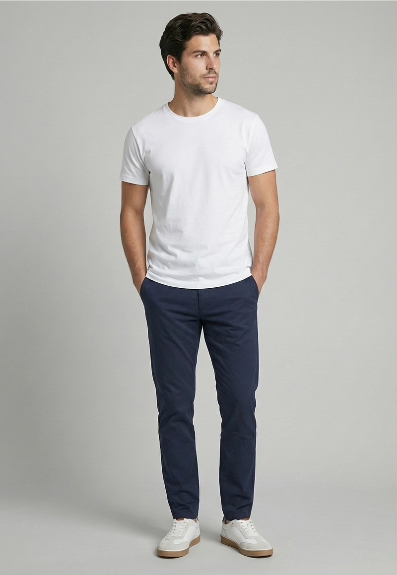 PANTALON SLIM TWILL L/33 NAVY - 2