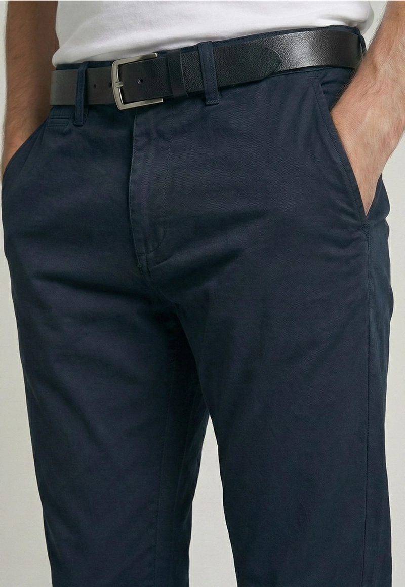 PANTALON SLIM TWILL L/33 NAVY - 3