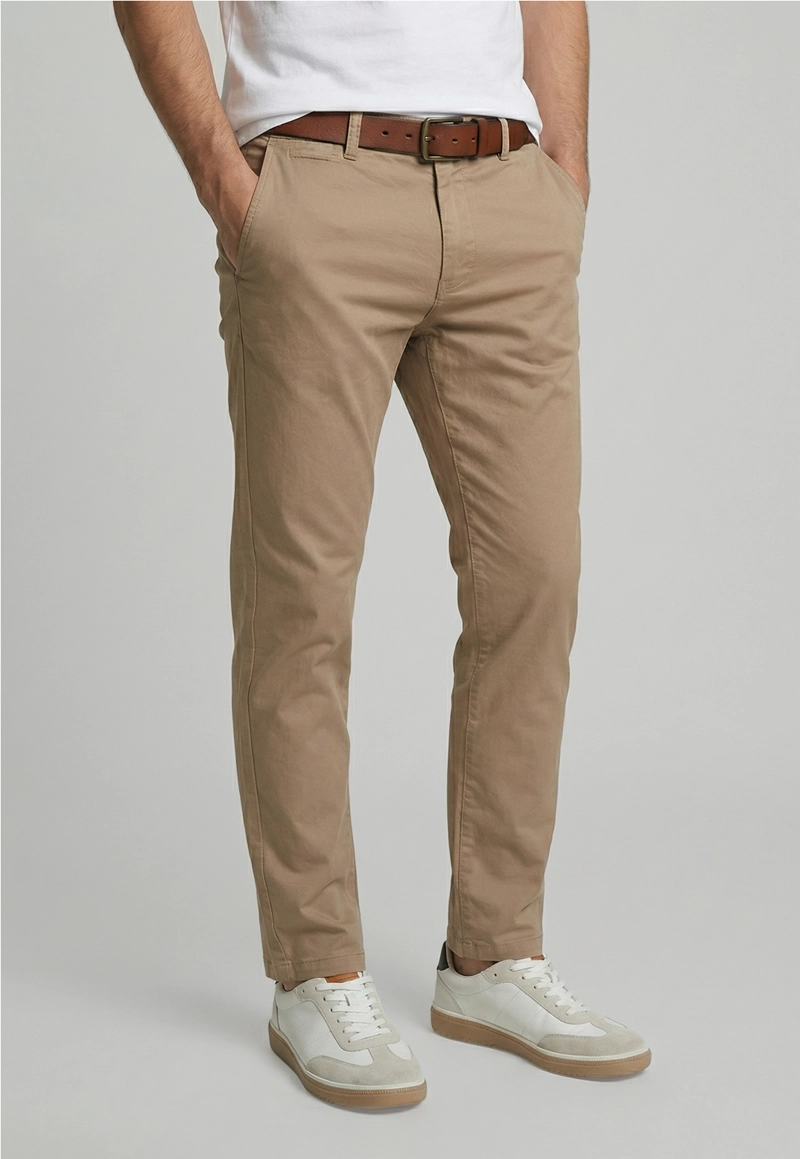 PANTALON TWILL WITHOUT PLEATS KHAKI - 1