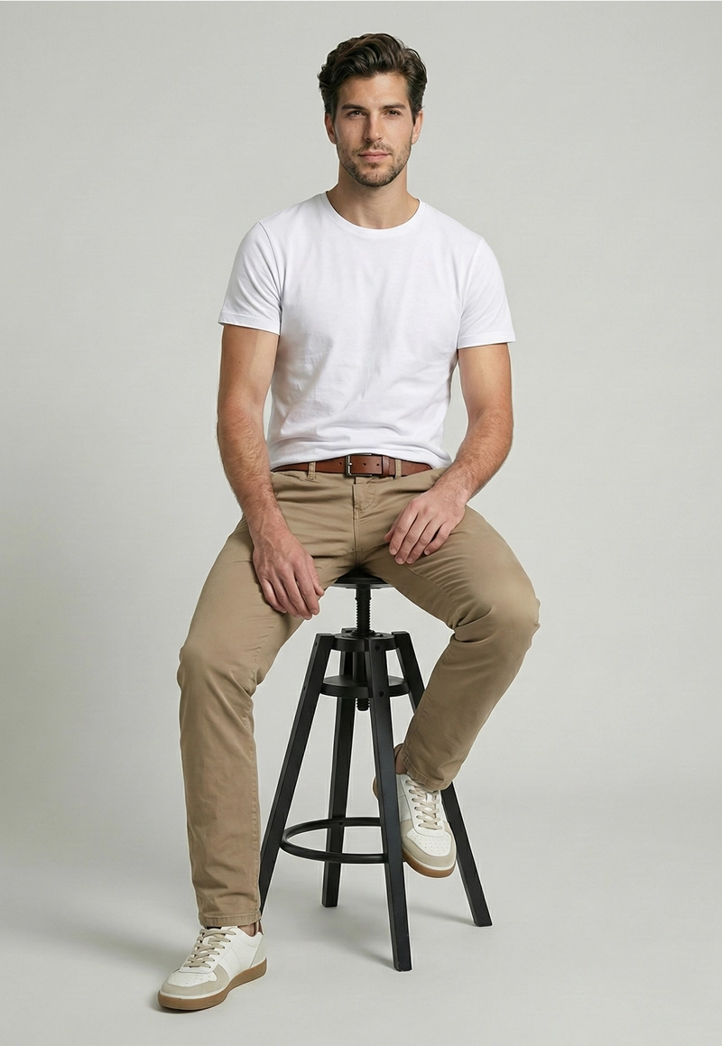 PANTALON TWILL WITHOUT PLEATS KHAKI - 5