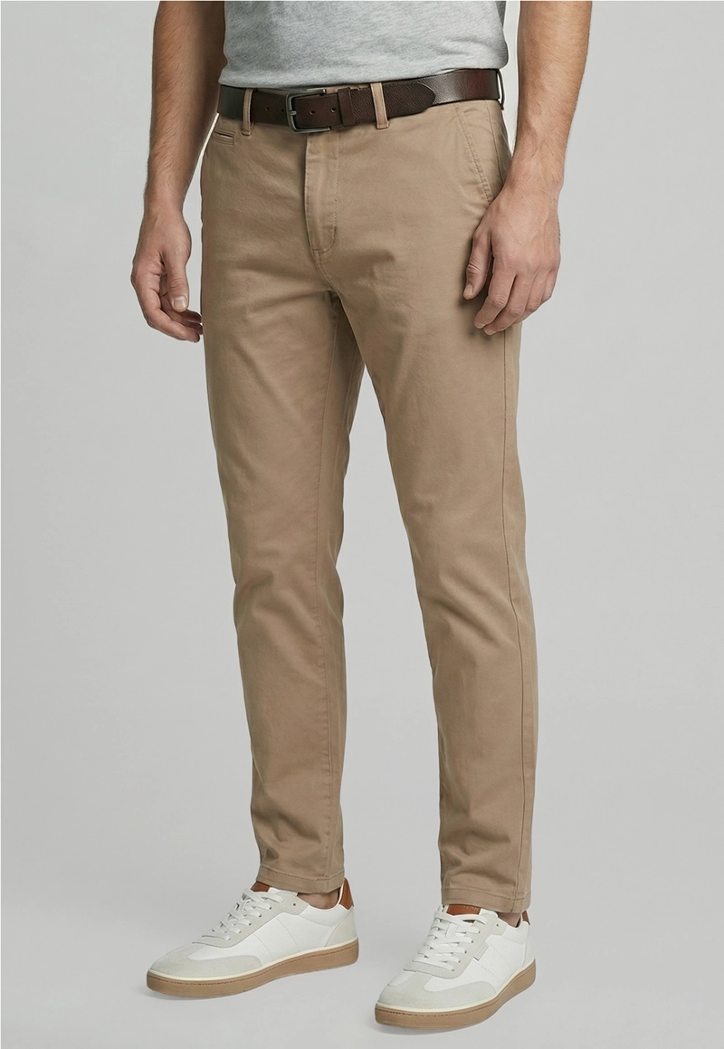 PANTALON TWILL WITHOUT PLEATS L/33 KHAKI - 1