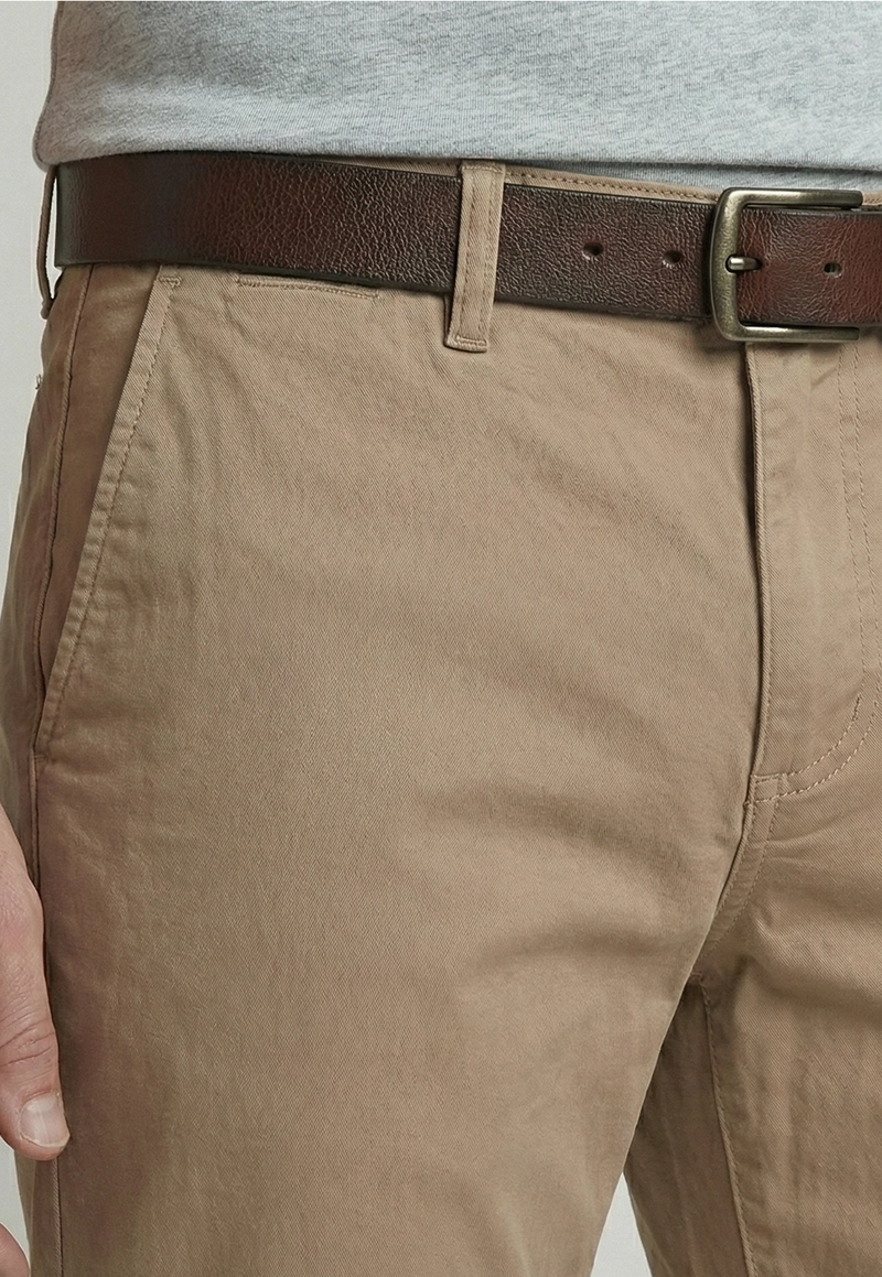 PANTALON TWILL WITHOUT PLEATS L/33 KHAKI - 3