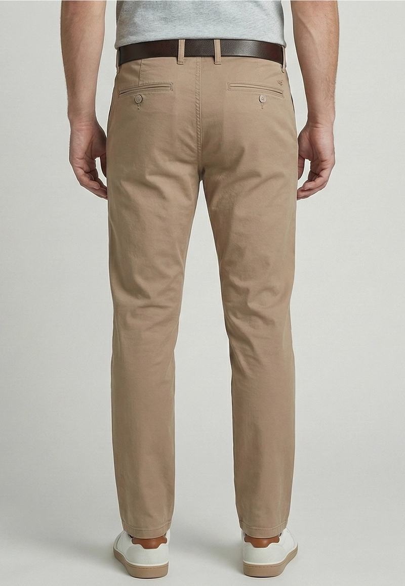PANTALON TWILL WITHOUT PLEATS L/33 KHAKI - 4