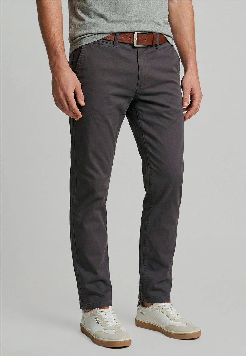 PANTALON TWILL WITHOUT PLEATS L/33 DK GREY - 1