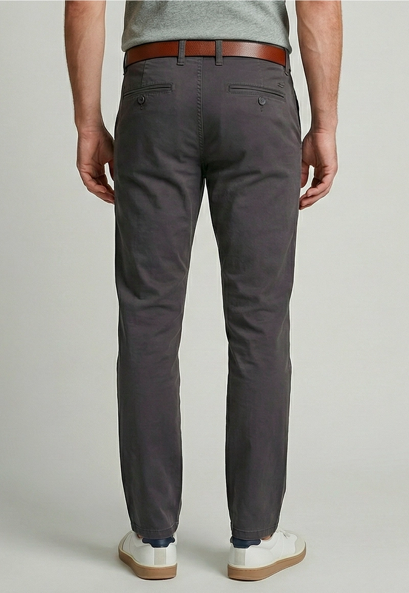 PANTALON TWILL WITHOUT PLEATS L/33 DK GREY - 4