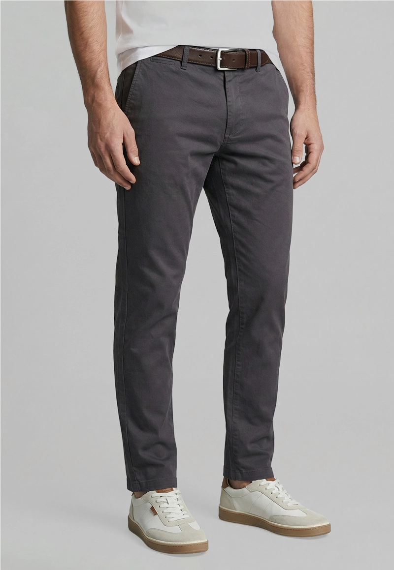 PANTALON TWILL WITHOUT PLEATS L/31 DK GREY - 1
