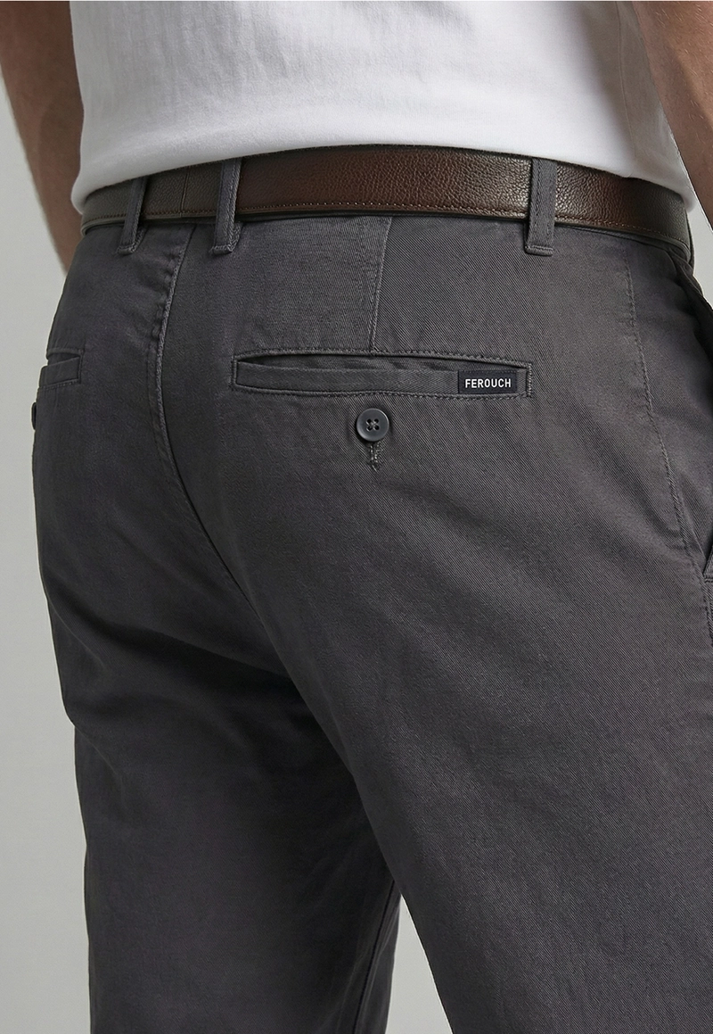 PANTALON TWILL WITHOUT PLEATS L/31 DK GREY - 3