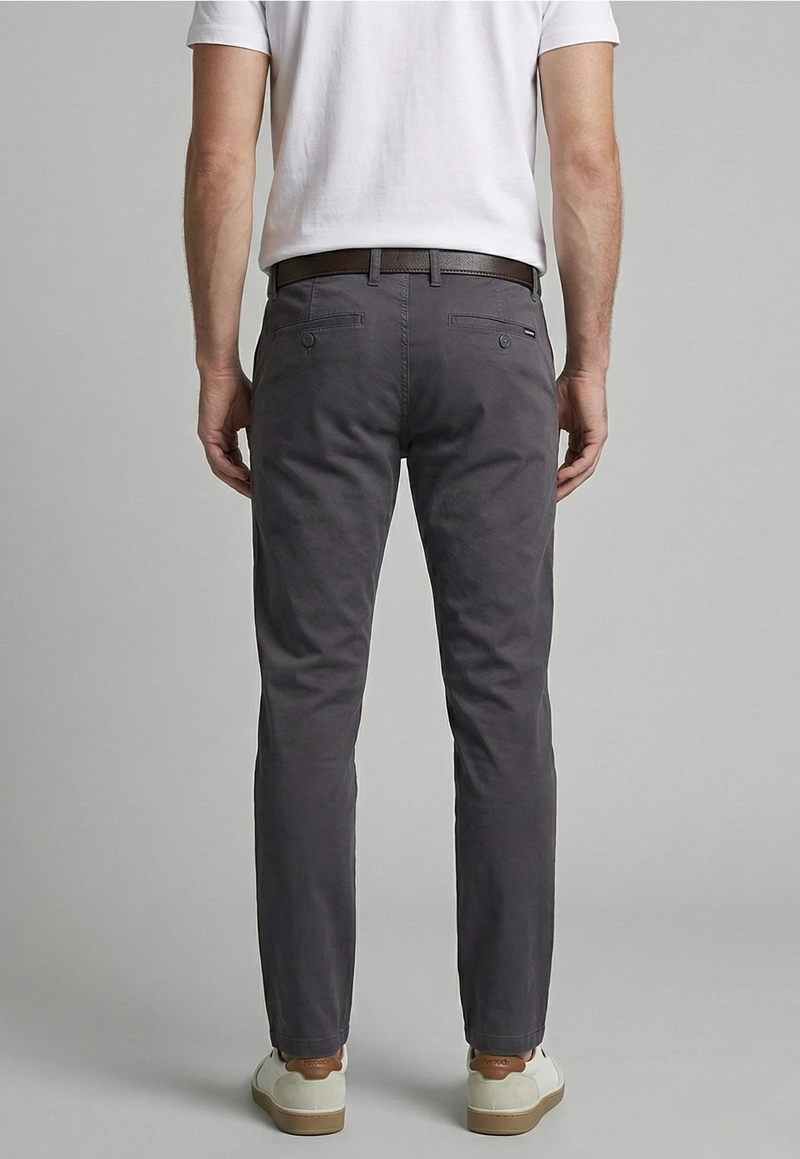 PANTALON TWILL WITHOUT PLEATS L/31 DK GREY - 4