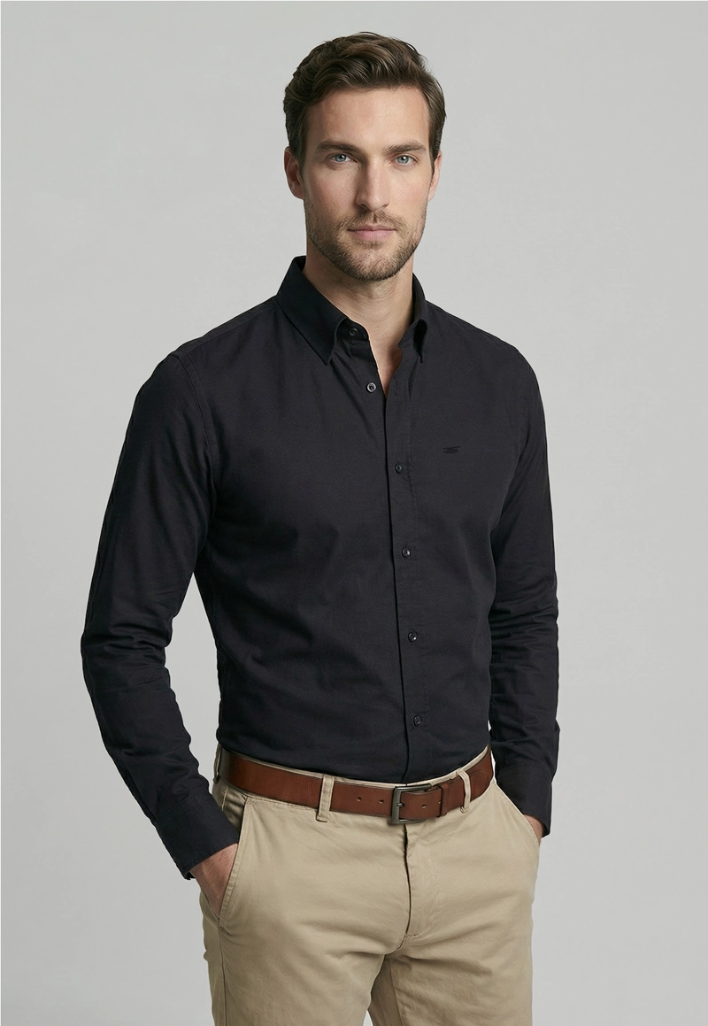 CAMISA SLIM DUBLIN BLACK - 1