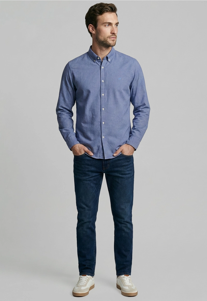 CAMISA SPORT OXFORD NAVY - 2