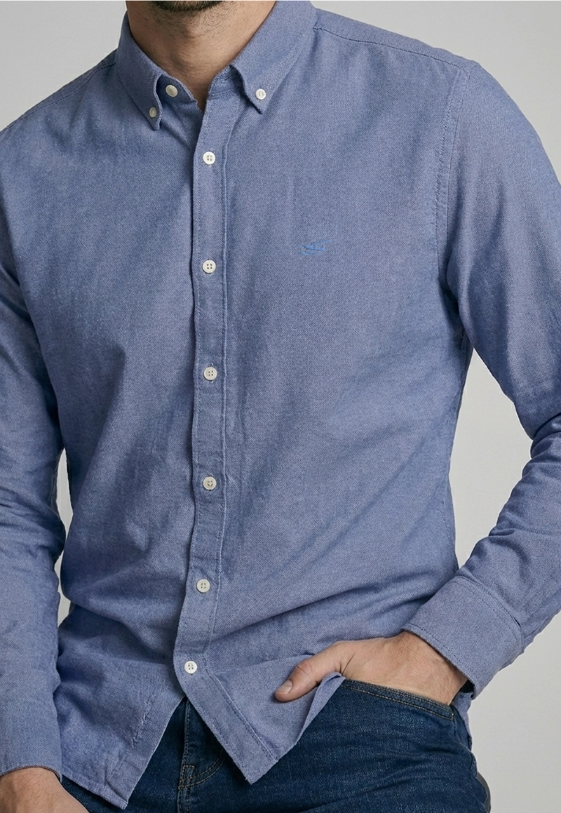 CAMISA SPORT OXFORD NAVY - 3
