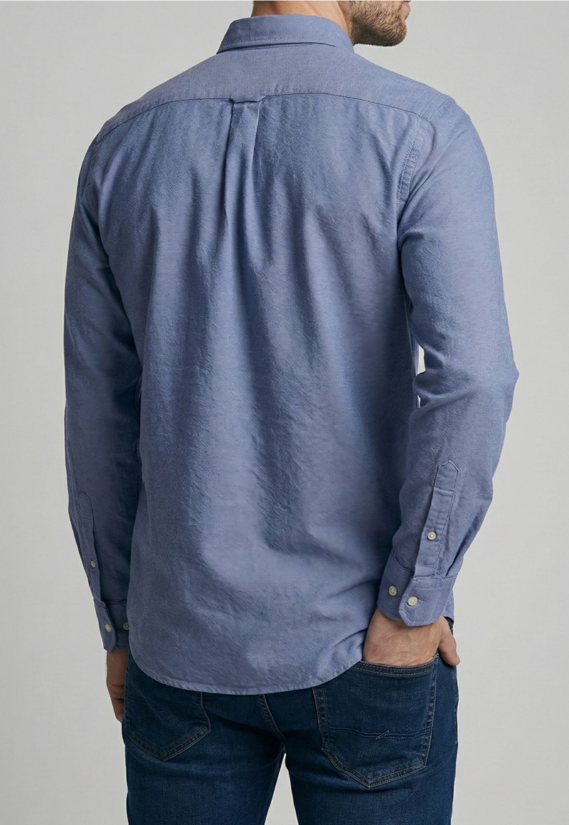 CAMISA SPORT OXFORD NAVY - 4