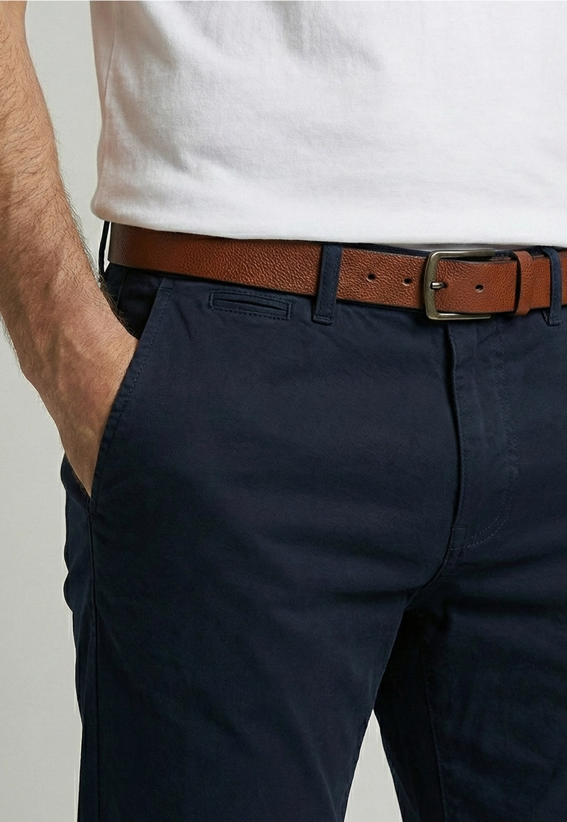 PANTALON TWILL WITHOUT PLEATS L/31 NAVY - 3