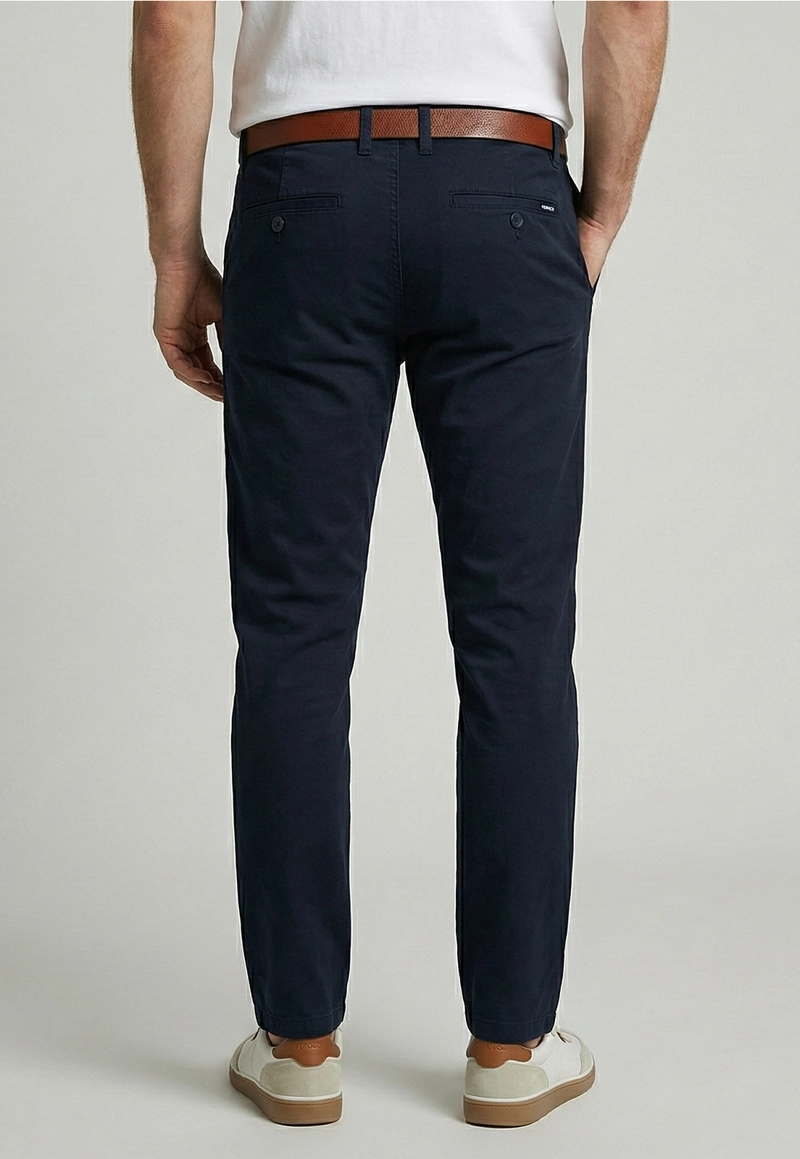 PANTALON TWILL WITHOUT PLEATS L/31 NAVY - 4