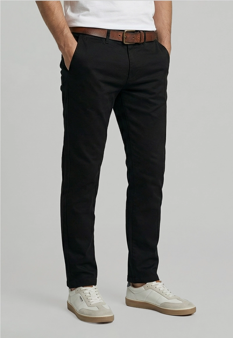 PANTALON TWILL WITHOUT PLEATS L/31 BLACK - 1