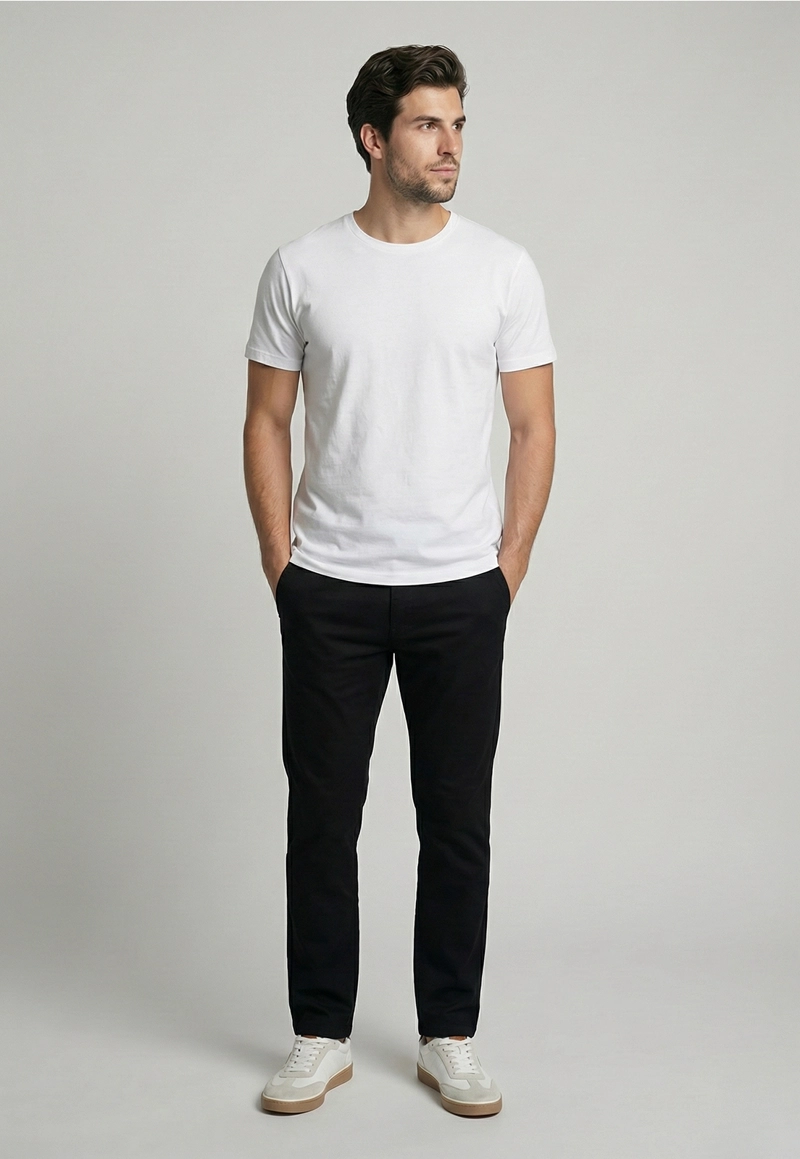 PANTALON TWILL WITHOUT PLEATS L/31 BLACK - 2