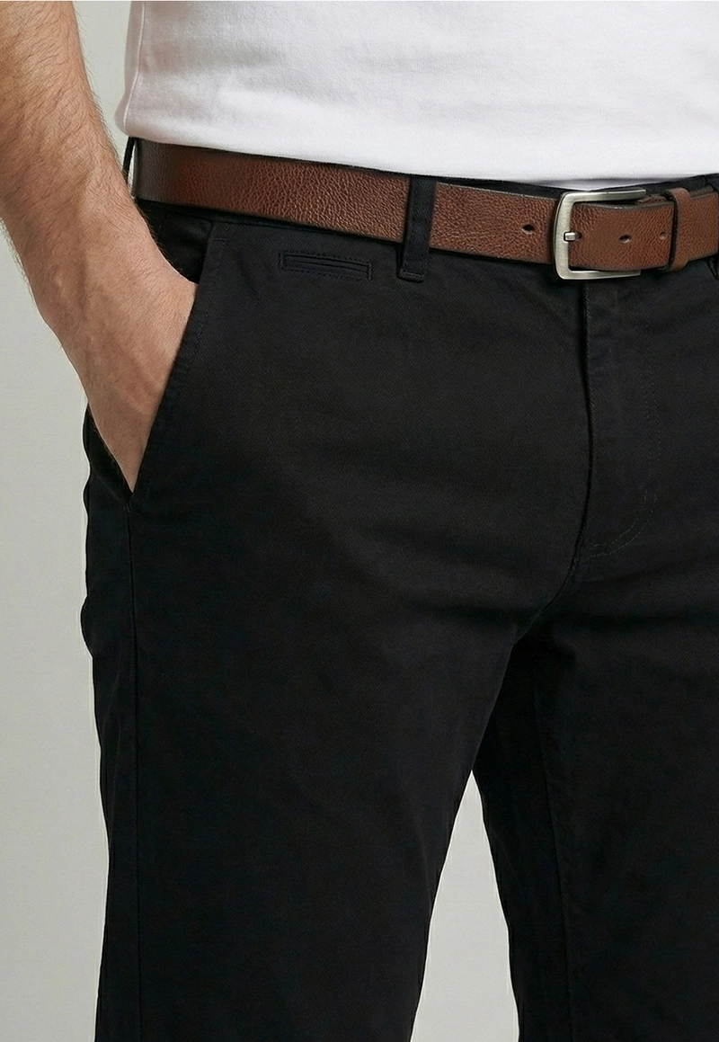 PANTALON TWILL WITHOUT PLEATS L/31 BLACK - 3