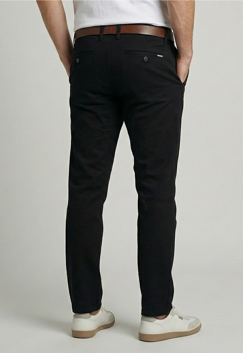 PANTALON TWILL WITHOUT PLEATS L/31 BLACK - 4