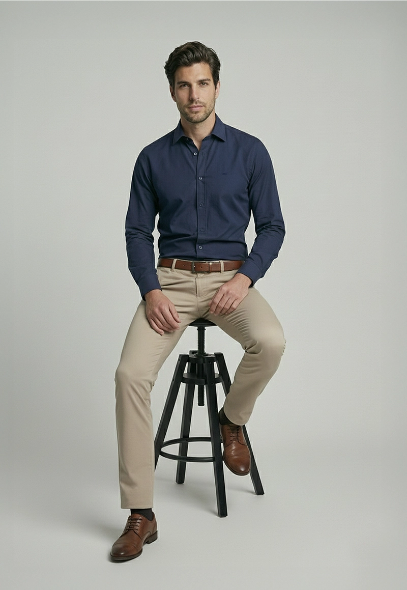 CAMISA SLIM DUBLIN NAVY - 5