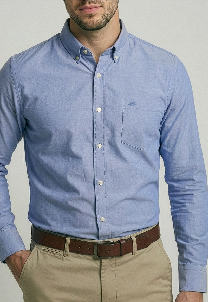 CAMISA SMART CASUAL OXFORD NAVY - 3