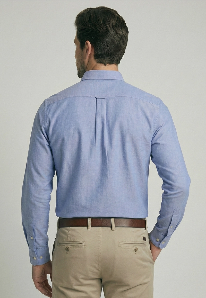 CAMISA SMART CASUAL OXFORD NAVY - 4