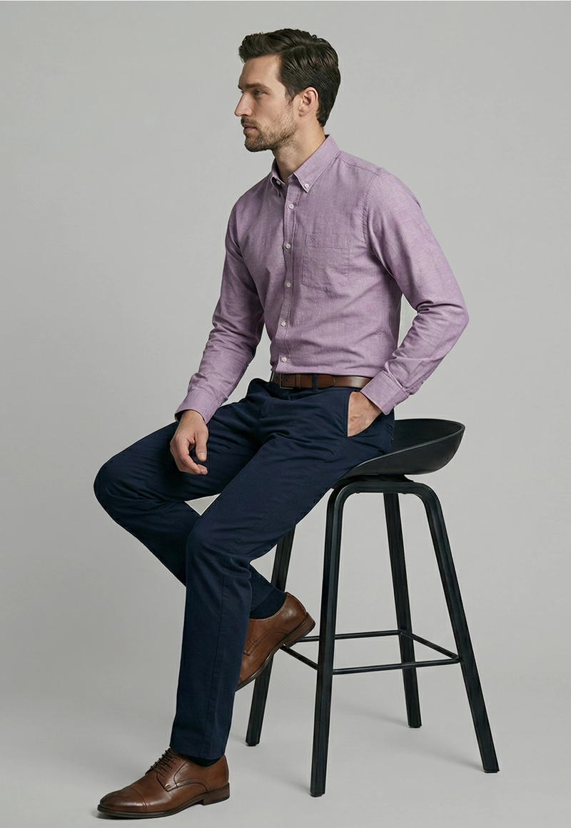 CAMISA VIOLET OXFORD SMART CASUAL - 5