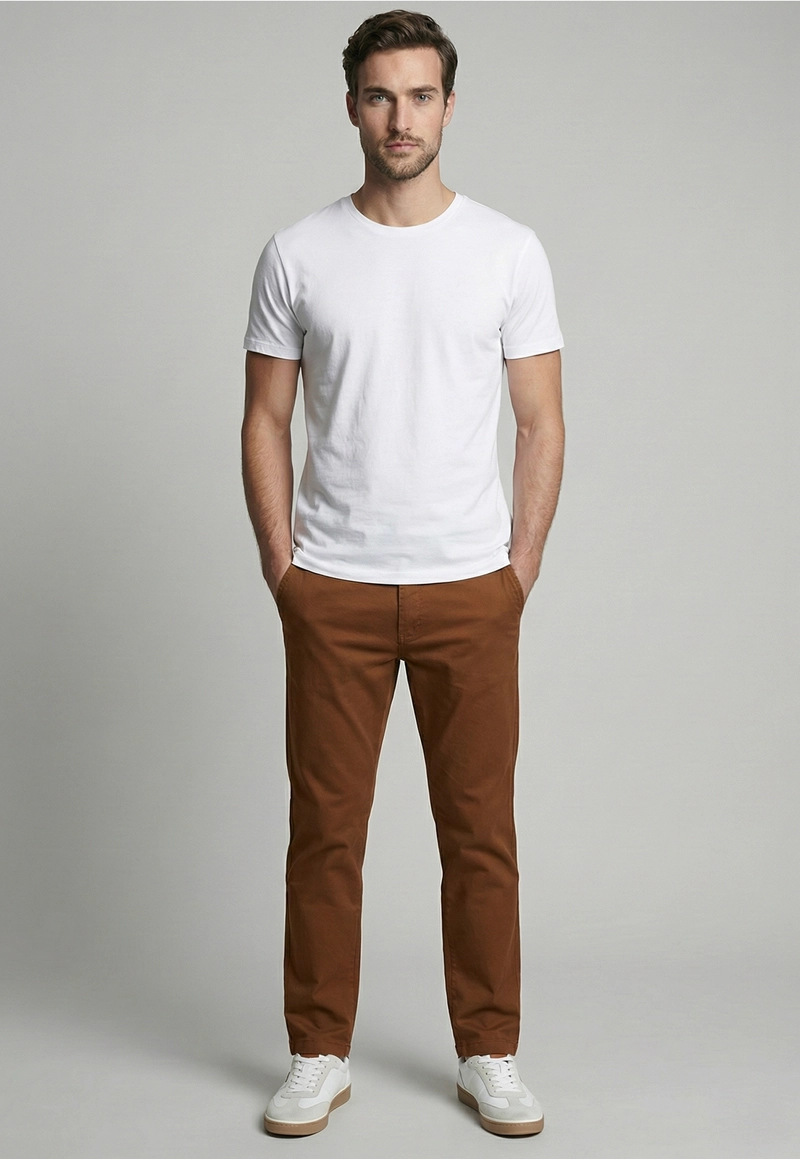 PANTALON TWILL WITHOUT PLEATS L/31 LT  CAMEL - 2