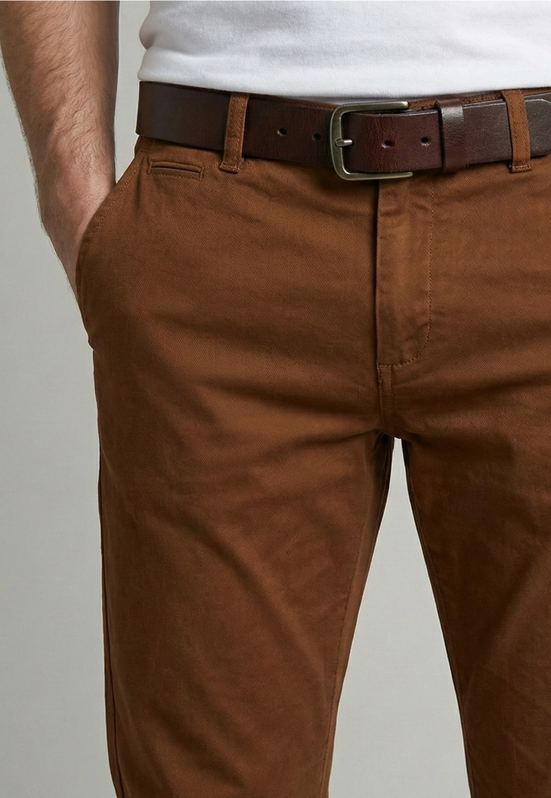 PANTALON TWILL WITHOUT PLEATS L/31 LT  CAMEL - 3