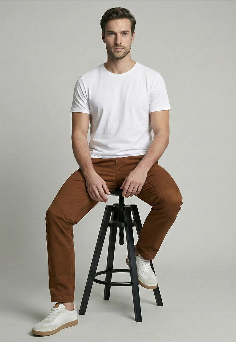 PANTALON TWILL WITHOUT PLEATS L/31 LT  CAMEL - 5