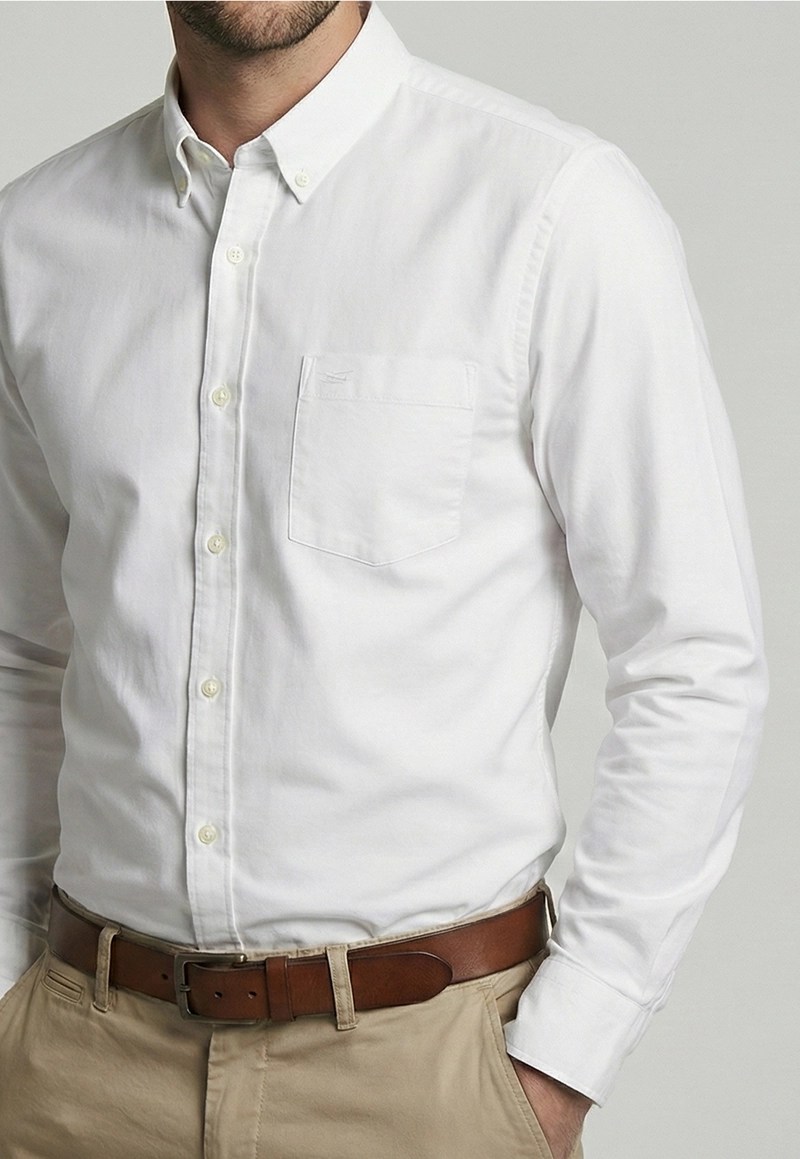 CAMISA SMART CASUAL OXFORD WHITE - 3