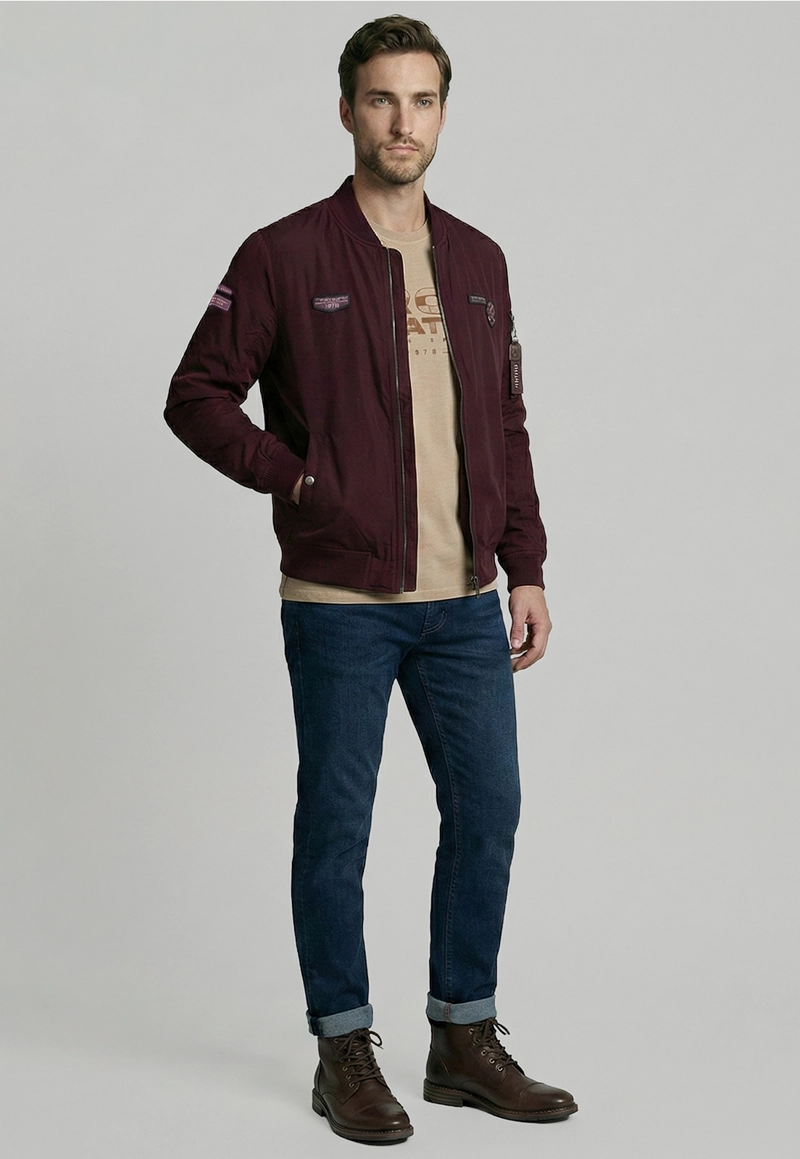 CHAQUETA PILOT BOMBER PLUM - 2