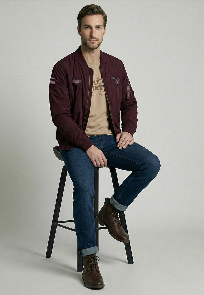CHAQUETA PILOT BOMBER PLUM - 5
