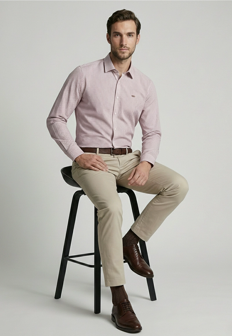 CAMISA AUSTIN BURGUNDY - 5