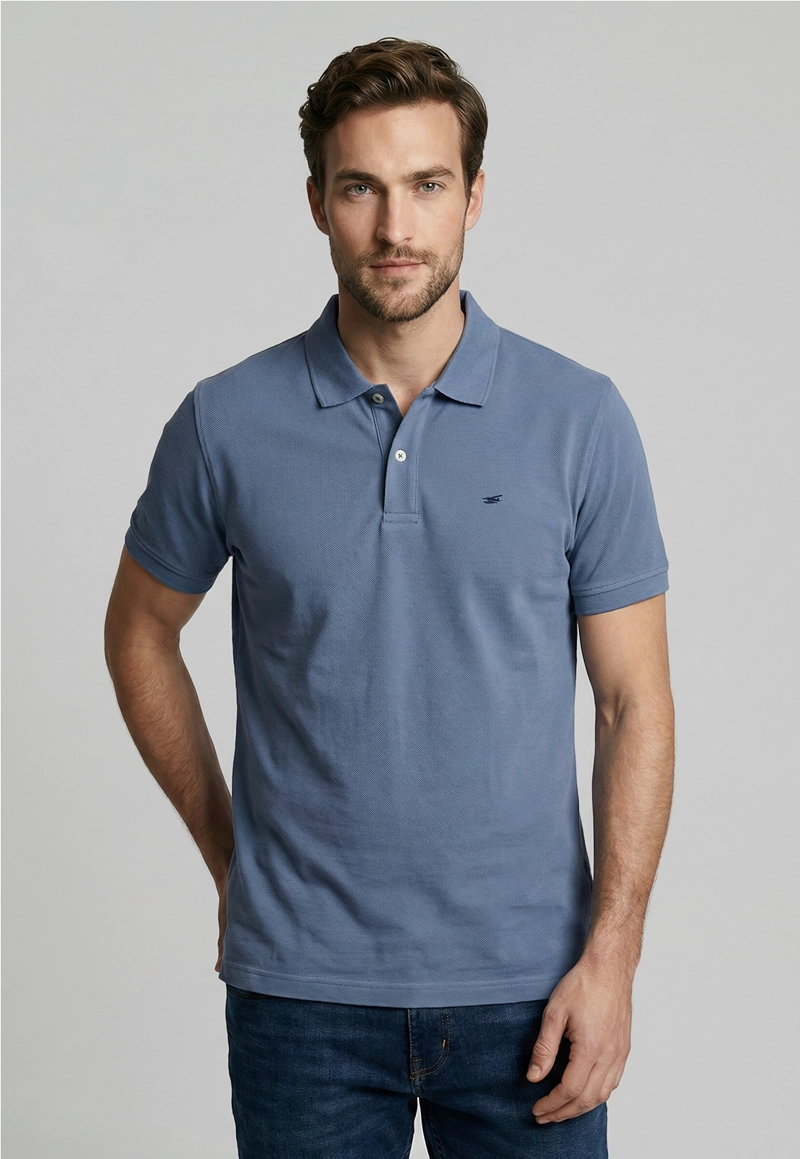 POLERA BASICA PIQUE SKY - 1