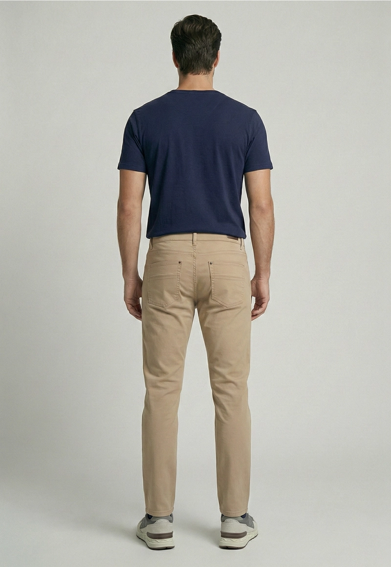 PANTALON FIVE POCKET BEIGE - 4