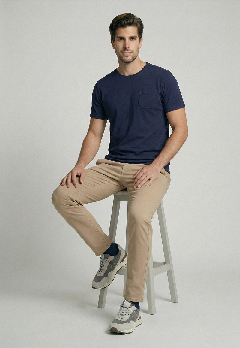 PANTALON FIVE POCKET BEIGE - 5