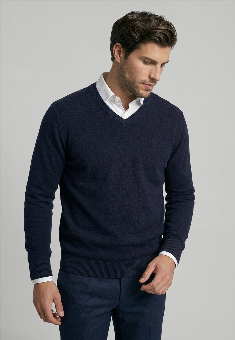 SWEATER ARIZONA V-NECK NAVY - 1