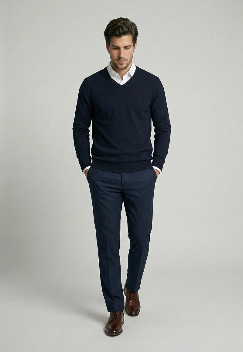 SWEATER ARIZONA V-NECK NAVY - 2