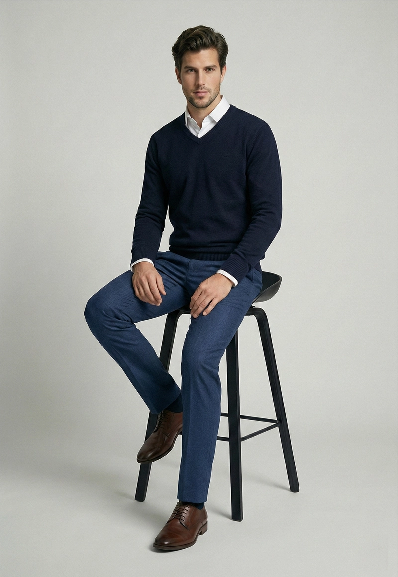 SWEATER ARIZONA V-NECK NAVY - 5
