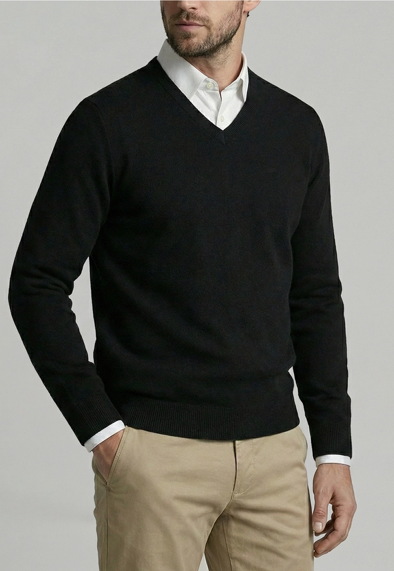 SWEATER ARIZONA V-NECK BLACK - 3
