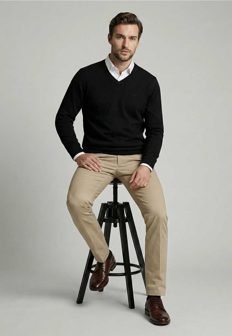 SWEATER ARIZONA V-NECK BLACK - 5