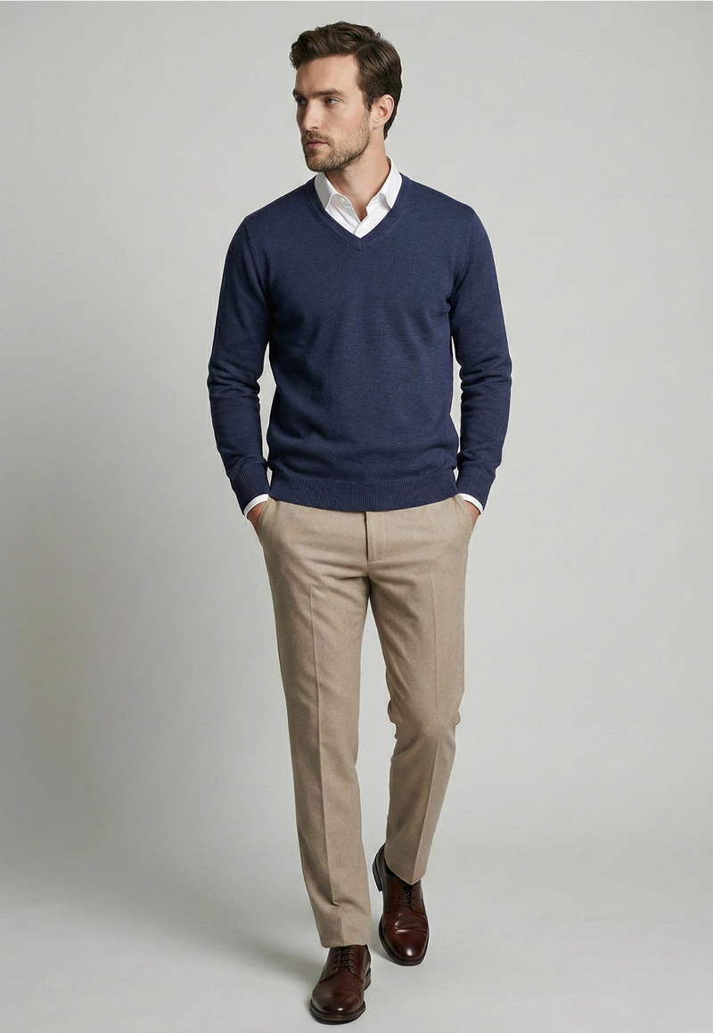 SWEATER ARIZONA V-NECK STEEL - 2