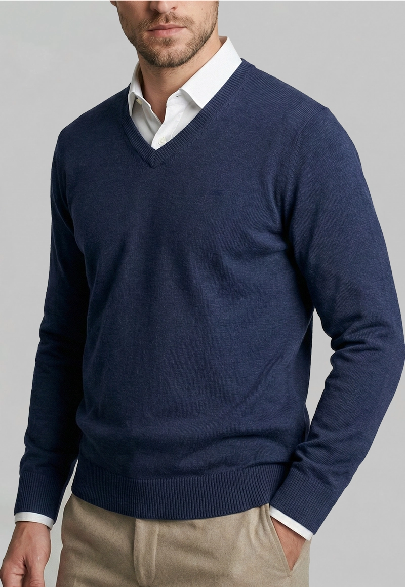 SWEATER ARIZONA V-NECK STEEL - 3