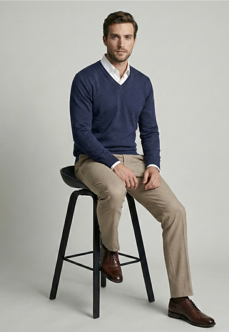 SWEATER ARIZONA V-NECK STEEL - 5