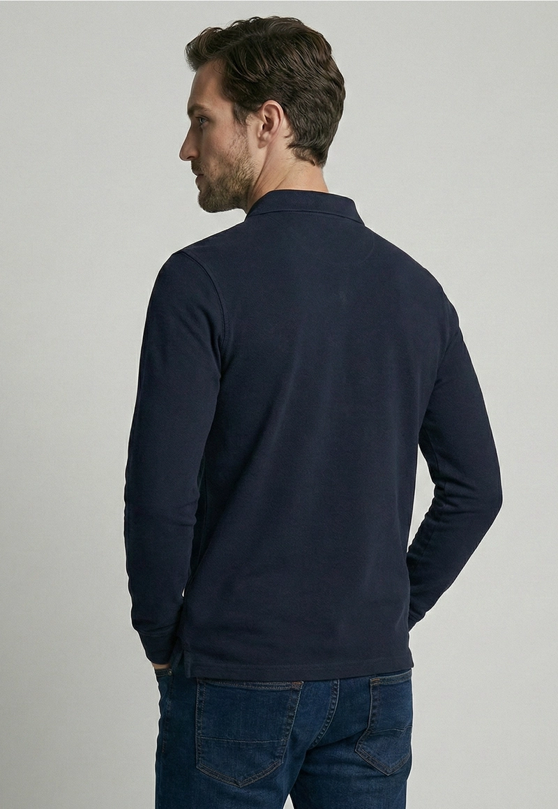 POLERA BASICA ML PIQUE NAVY - 4