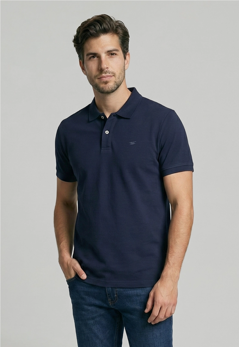 POLERA BASICA PIQUE NAVY - 1